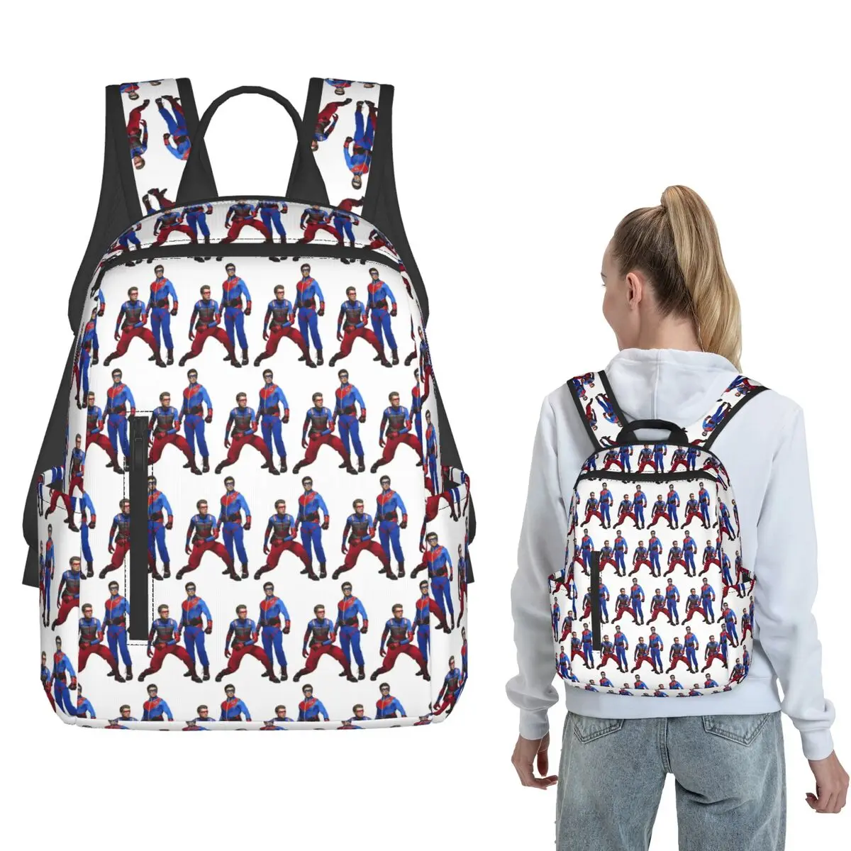 

Captain Man And Kid Danger Backpack Daypack Children BookBag School Bag Shoulder Bags for Men Women