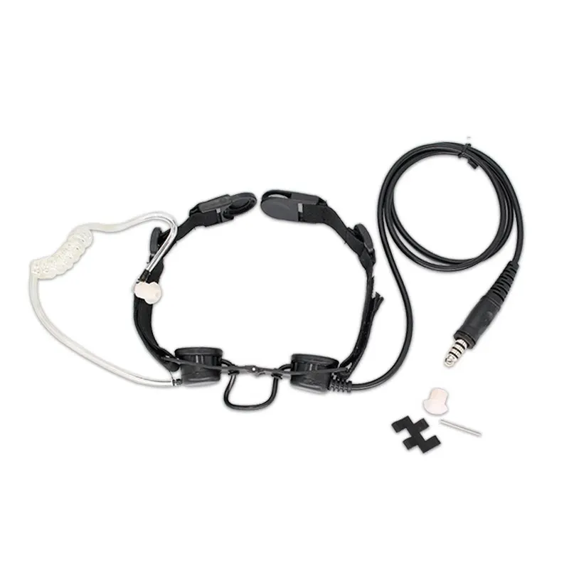 7.1mm U174 Civilian Standard Plug Adjustable Throat Mic Tactical Headset For KENWOOD BAOFENG UV5R K 2PIN Two Way Radio U94 PTT
