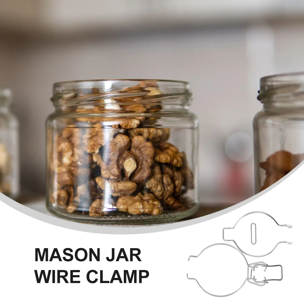 

12pcs Stainless Steel Sealing Buckle Mason Jar Wire Clamp Metal Fastenings Glass Container Leak Prevention Easy Use