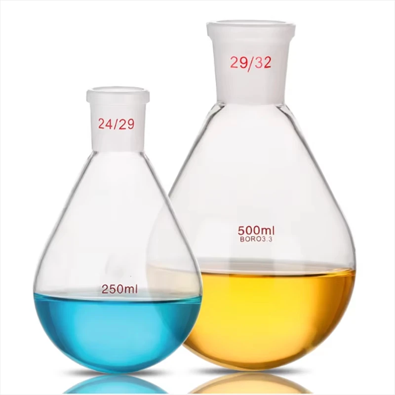 High Quality Glassware of Laboratory Distillation Flask Oval Rotary Flask 25/50/100/250/500/1000/2000/ 3000ml 24#