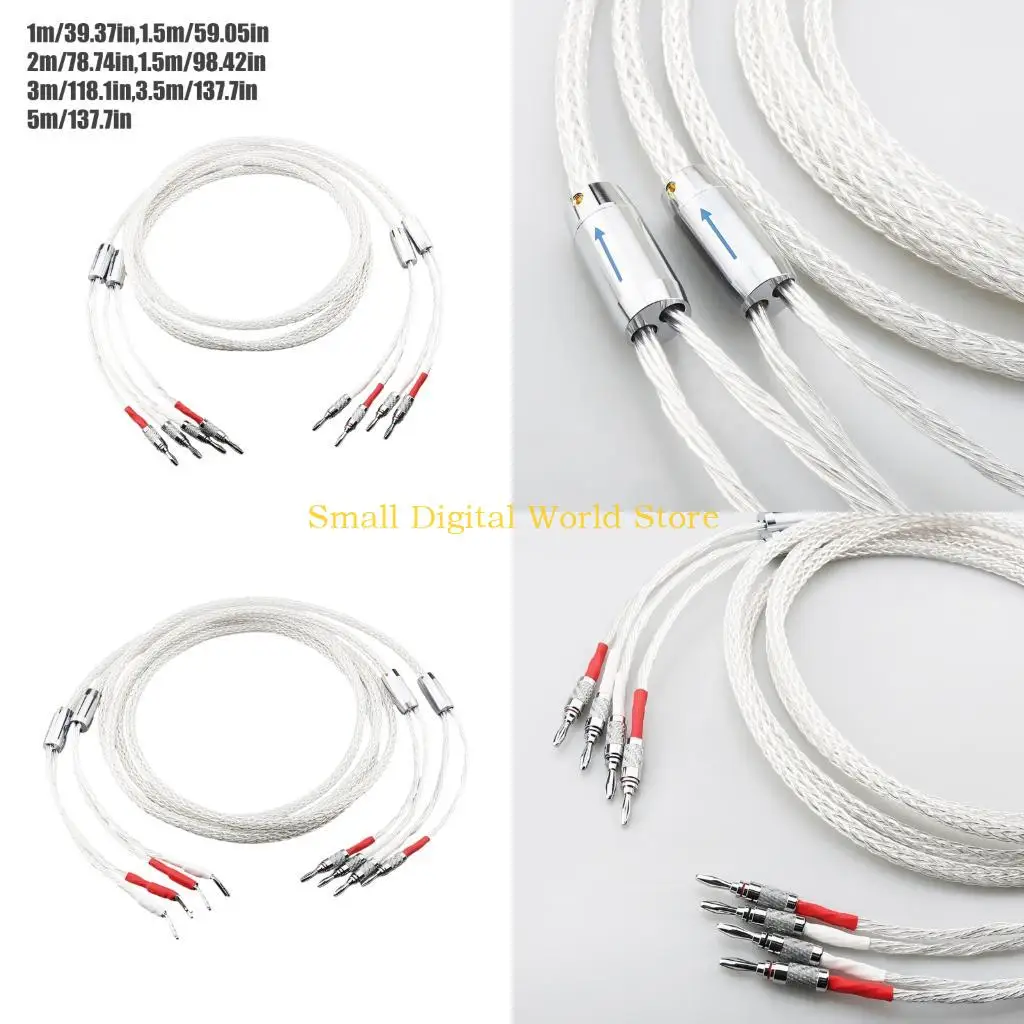77UB High End Speaker Wire with Banana and Spades Connectors for Home Theater Studios