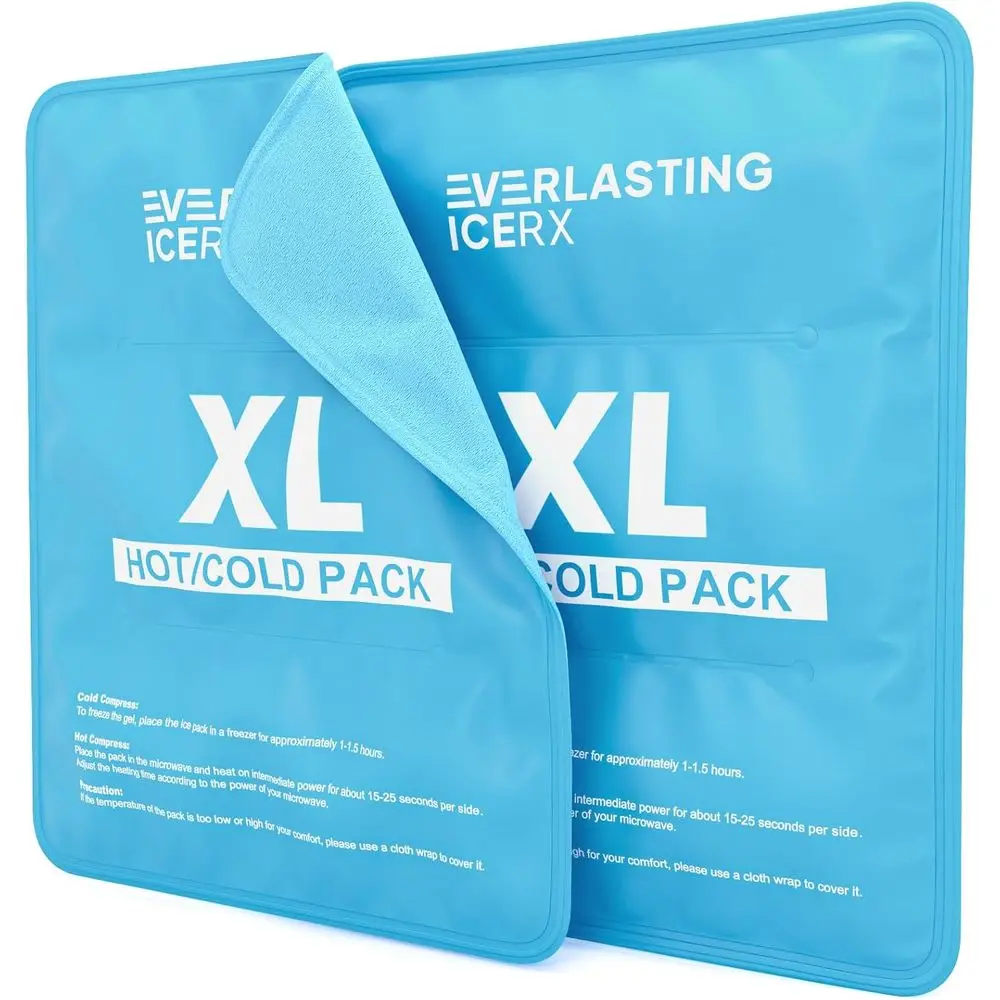 

Extra-Large Reusable Ice Packs for Injuries and Back Pain Relief - 11x14.5 Inches, 2 Pack XL