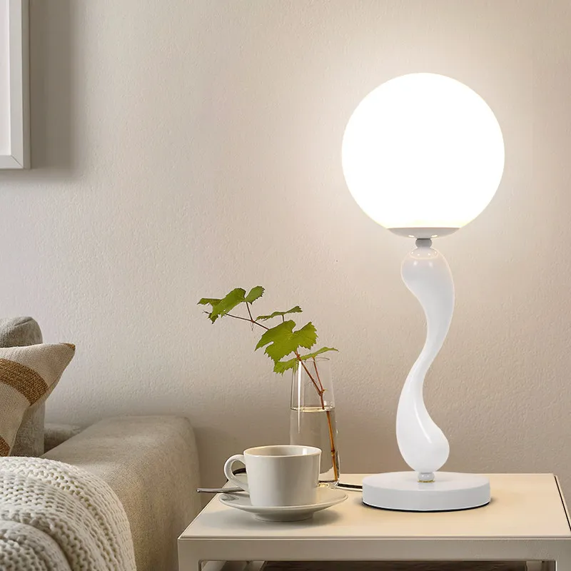 

Nordic Minimalist Table Lamp Glass Ball/fabric Lampshade Bedroom Bedside Study Hotel Restaurant Home Decoration Lighting Fixture