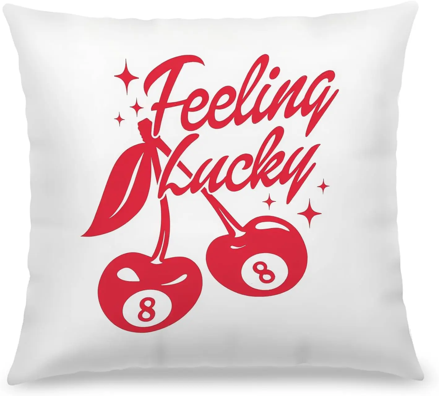 Fun Novelty Feeling Lucky Cherry Throw Pillow Cushion Cover Decorative Accent Pillow Home Decor Gift for Living Room Bedroom 40x
