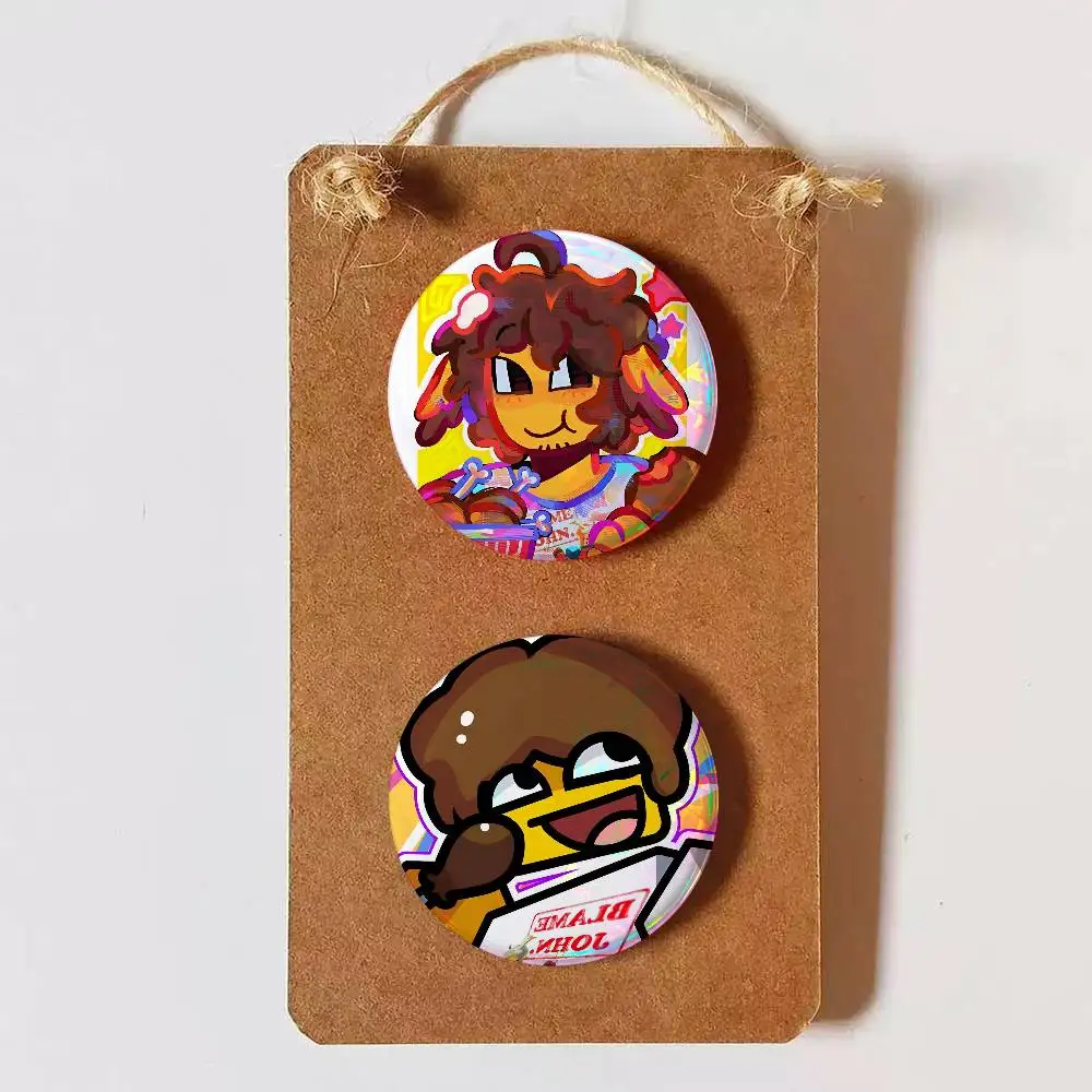 John S-Shedletsky Creative Round Button Pins Badge Set Cartoon Anime Movie Music Pattern Brooches for Bags Jackets