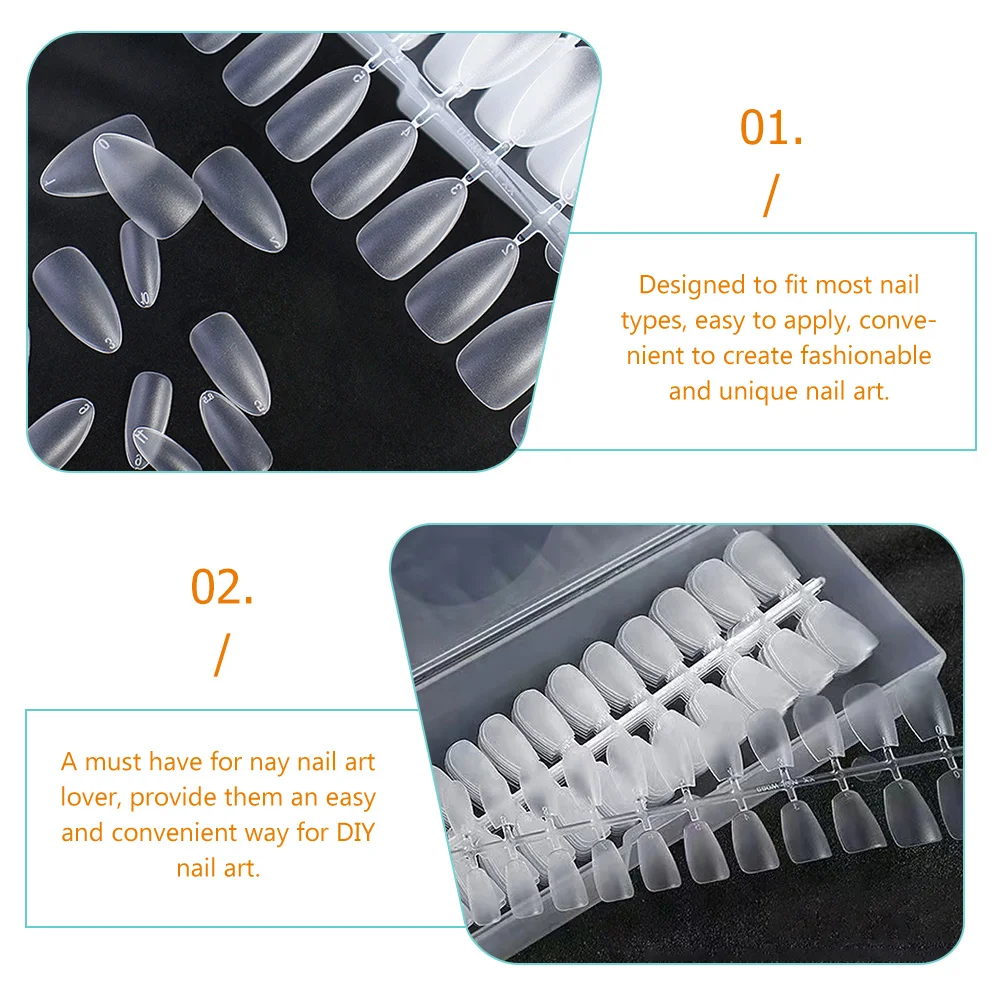 

300pcs Full Coverage Fake Nails Artificial Plastic DIY Nail Art Accessories Short Medium Almond Tips For Wedding Party
