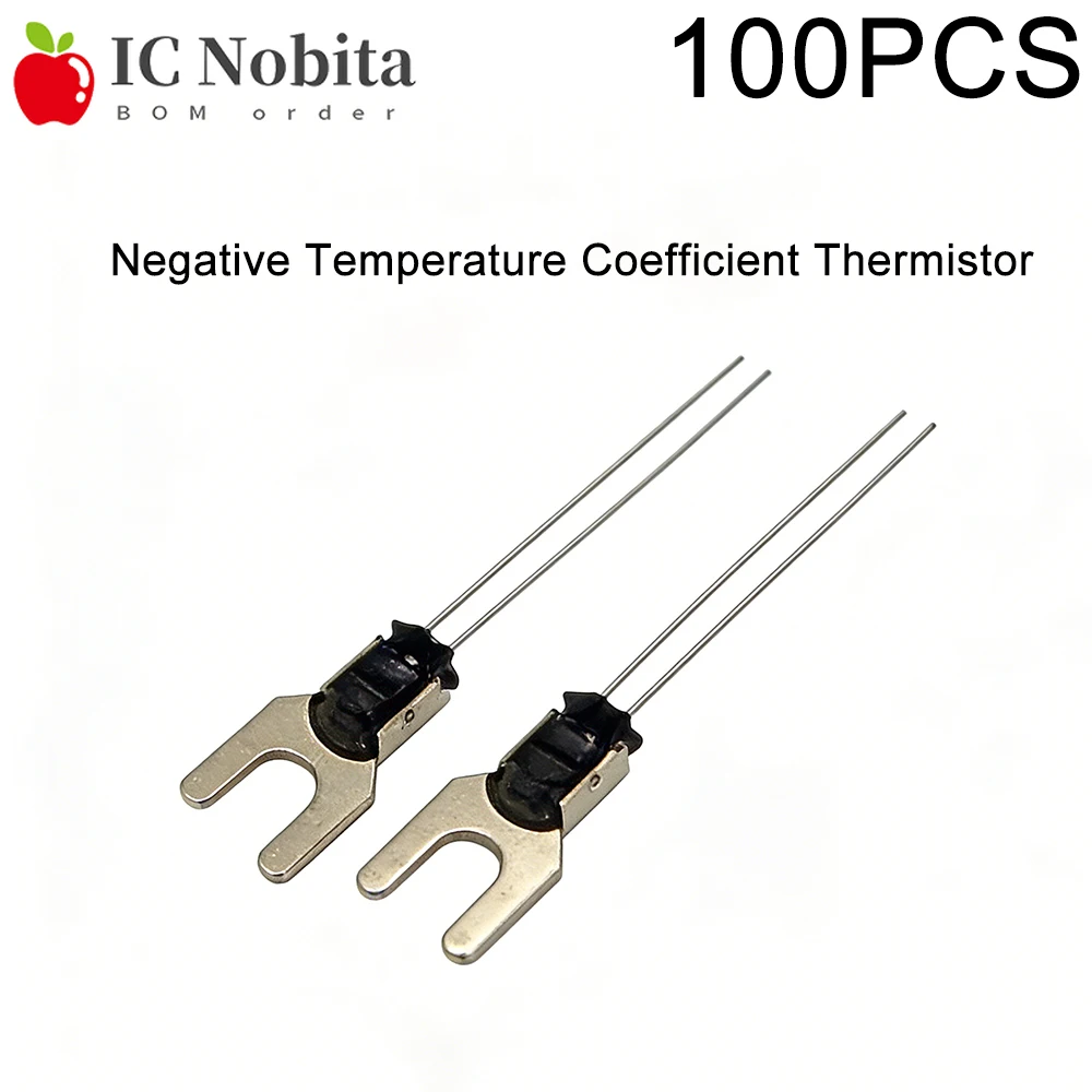 100PCS NTC Thermistor 50R 100R 300R 1K 2K 5K 10K 100K Negative Temperature Coefficient Thermistor Type 54 U/Fork Shape Resistor