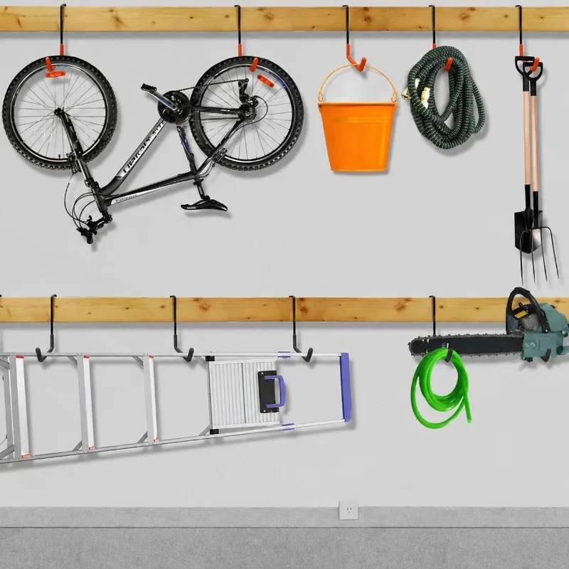Heavy-duty Z-shaped Wall Hook Large Size Garage Garden Storage Hanger Sturdy Mounted Holder for Bicycles Ladders and Wood Beams
