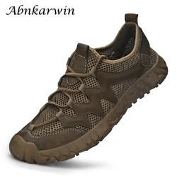 Summer Mesh Shoes Men Non-Leather Casual Shoes Outdoor Breathable