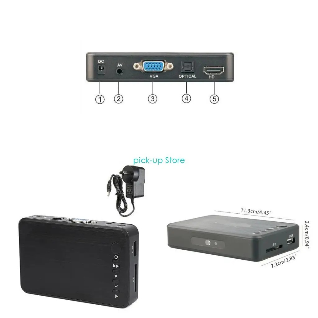 

Q5WA Медиаплеер USB2.0 Жесткий диск емкостью 2 ТБ с HDMI-совместимым AV-выходом для видео Музыка Фотографии USB-накопитель H