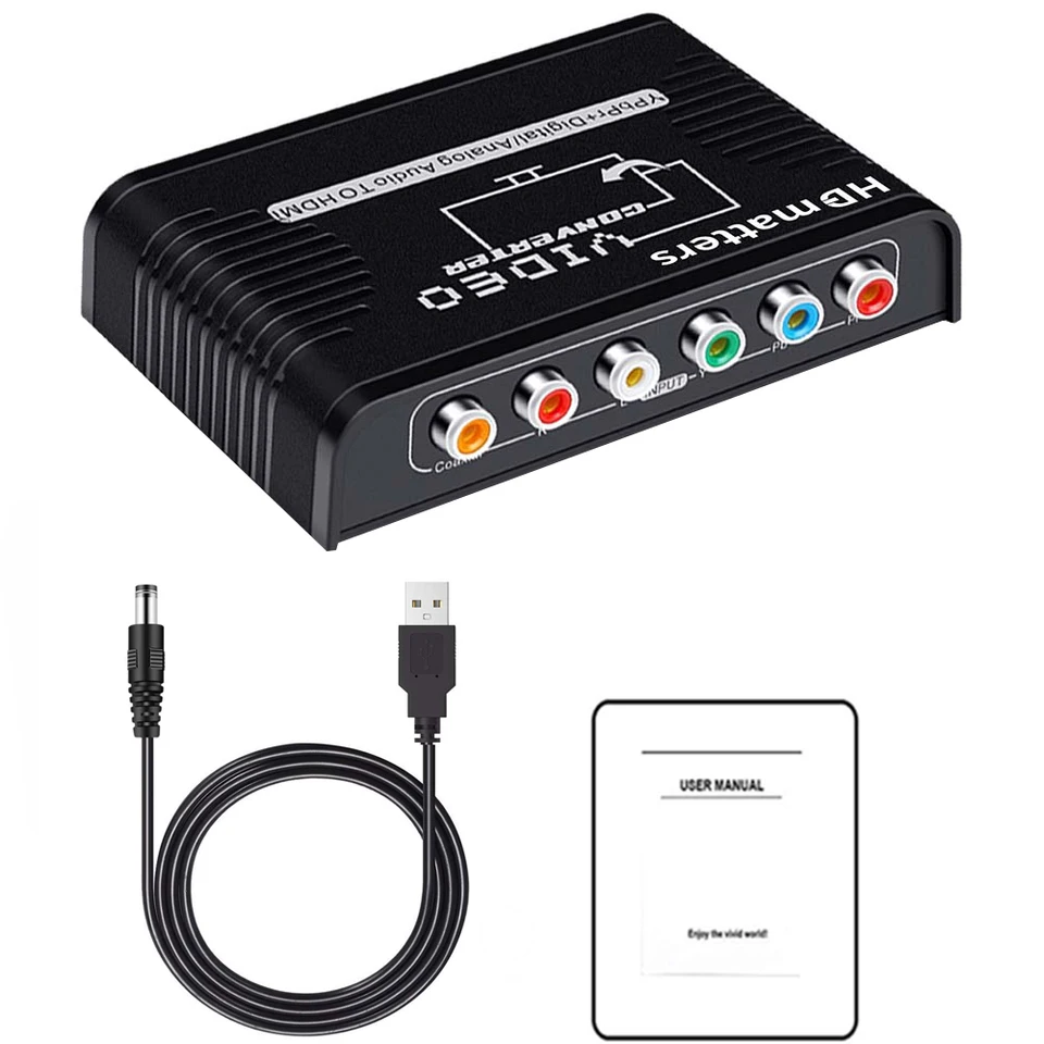 【中古】「非常に良い」Musou HDMI to コンポーネント (YPbPr) ビデオコンバーター アルミニウム HDMI 入力 - コンポーネント YPbPrビデオ + R/L オーディオ出力スケー 5 RCA Ypbpr コンポーネント - HDMI 互換コンバーター コンポーネント