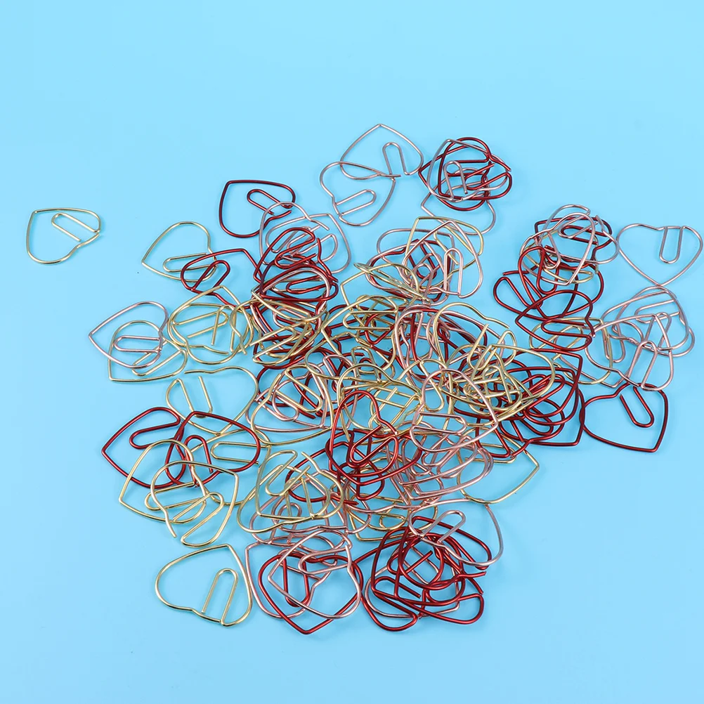 

30Pcs Heart Shaped Paper Clips Bright Colored Metal Clamps for Sorting Documents Learning Rewards Office School Supplies