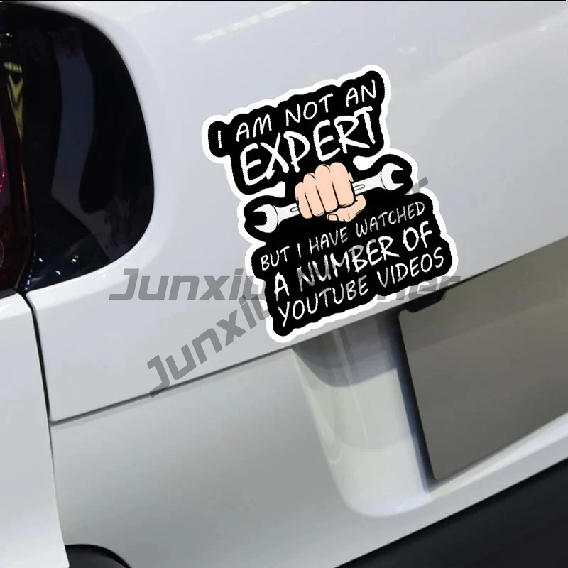 

Not An Expert Mechanic for Background Car Stickers Luggage Living Room Window Water Bottles Home Kid Cute Cartoon