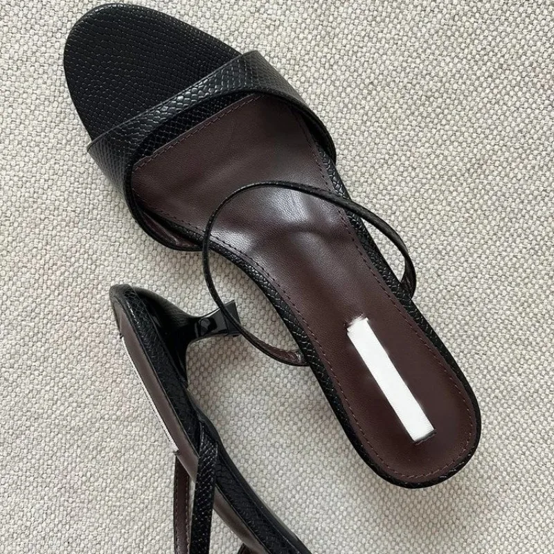 High Heels French Style Exterior 2026 New Summer Minimalist Temperament Fairy Slim Heel Slippers