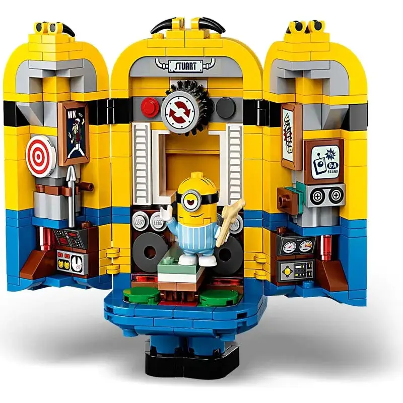 Brinquedos quentes desprezível me mini bonito jogar quebra-cabeça construído minion bloco de construção tijolo compatível 75551 diy modelo decorações crianças presente