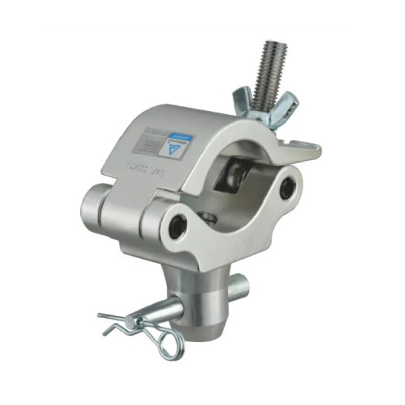Aluminum Silver Wrap-Around Coupler Clamp for stage lighting Truss Pipe Clamp Tube 48-51mm Pipe Heavy Duty300KG Weight Capacity