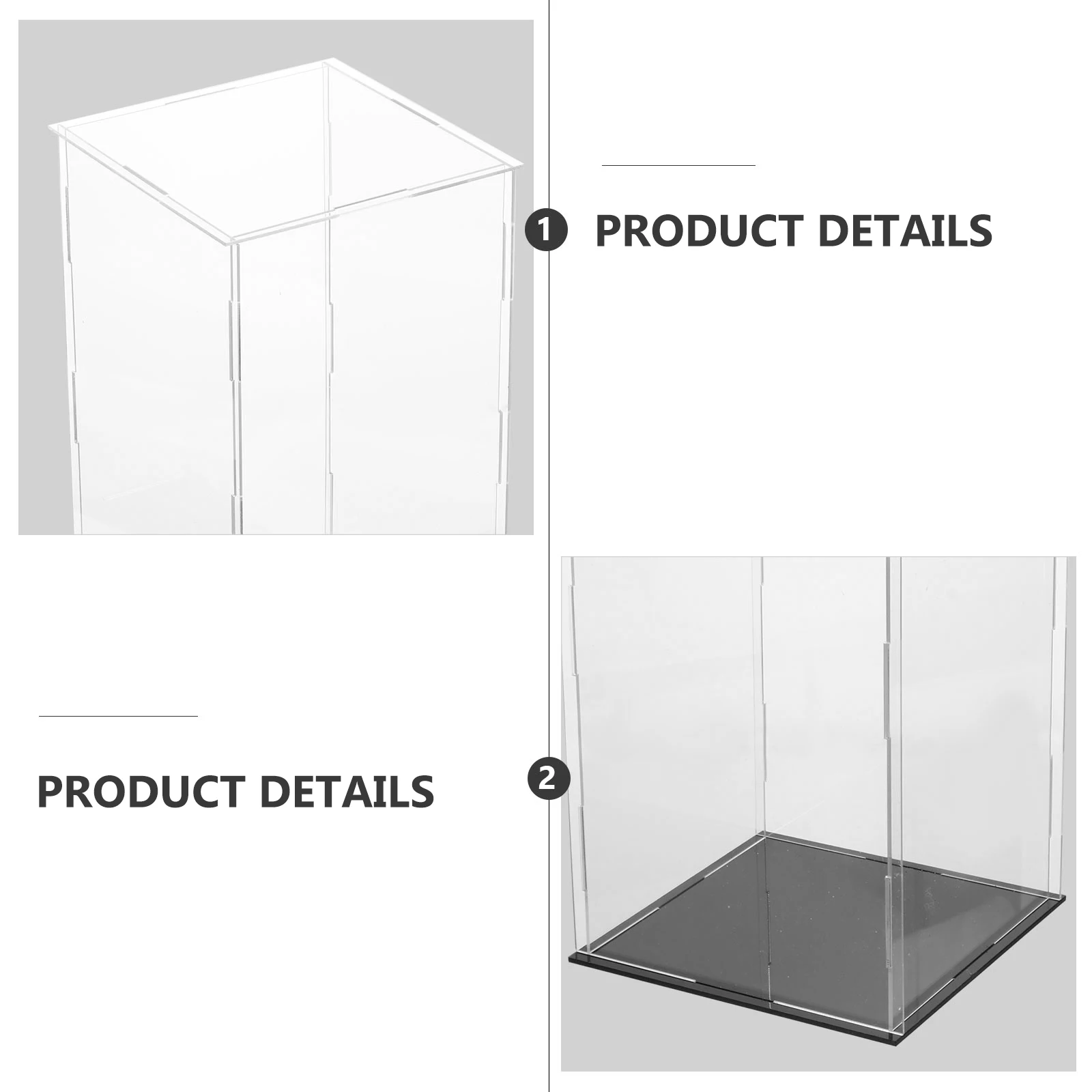 1pc Acrylic Display Box Clear Showcase Holder for Models Storage Gaming Accessories Transparent Container Square Case