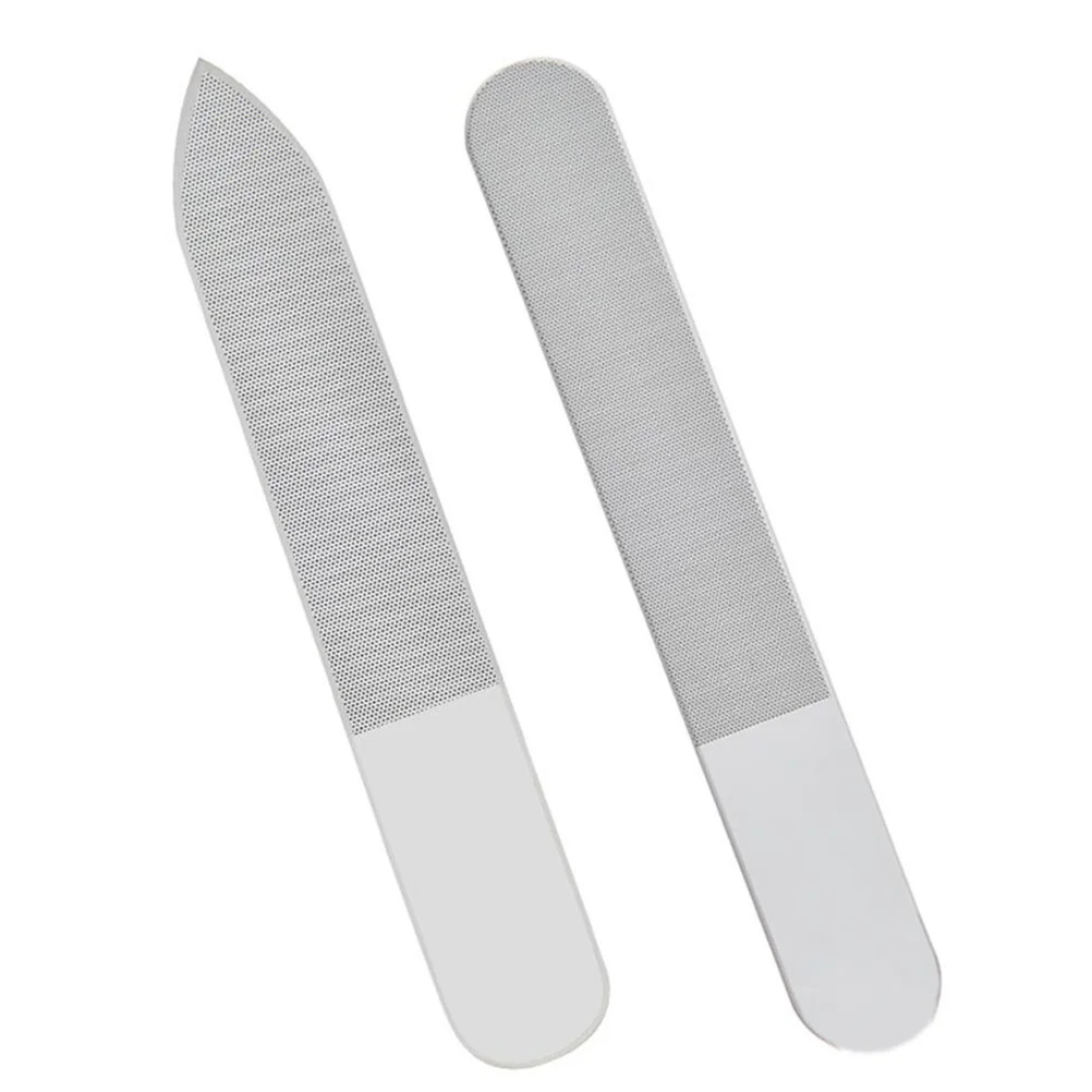 1 قطعة ملف زجاجي مزدوج الوجهين للأظافر الصناعية الطبيعية مانيكير إزالة طلاء الأظافر سطح الرملي لامعة السلس إنهاء ملفات الأظافر