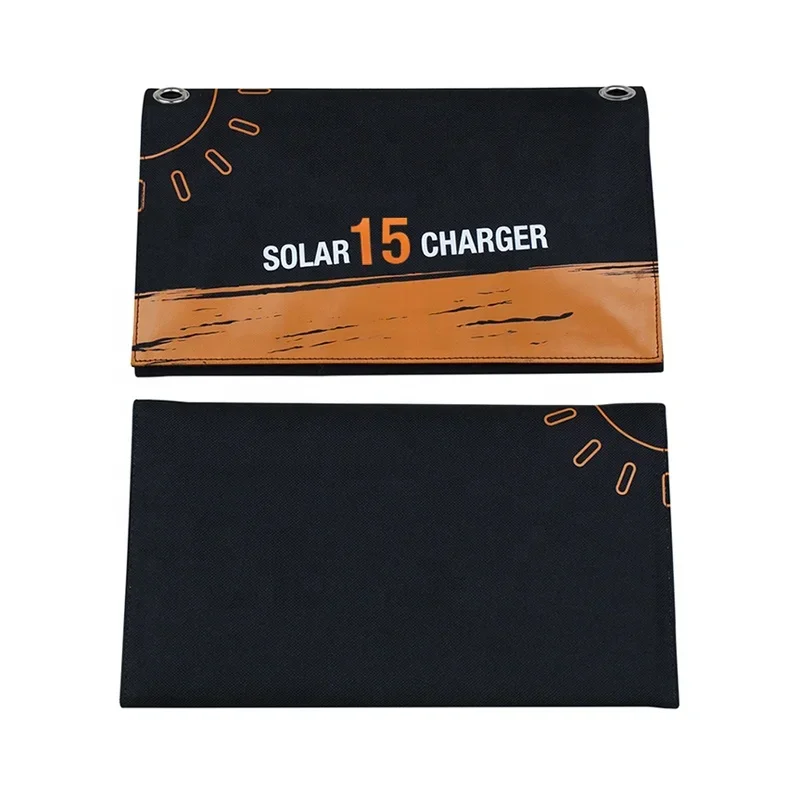 15w Folding portable solar mobile cell phone charger with USB output