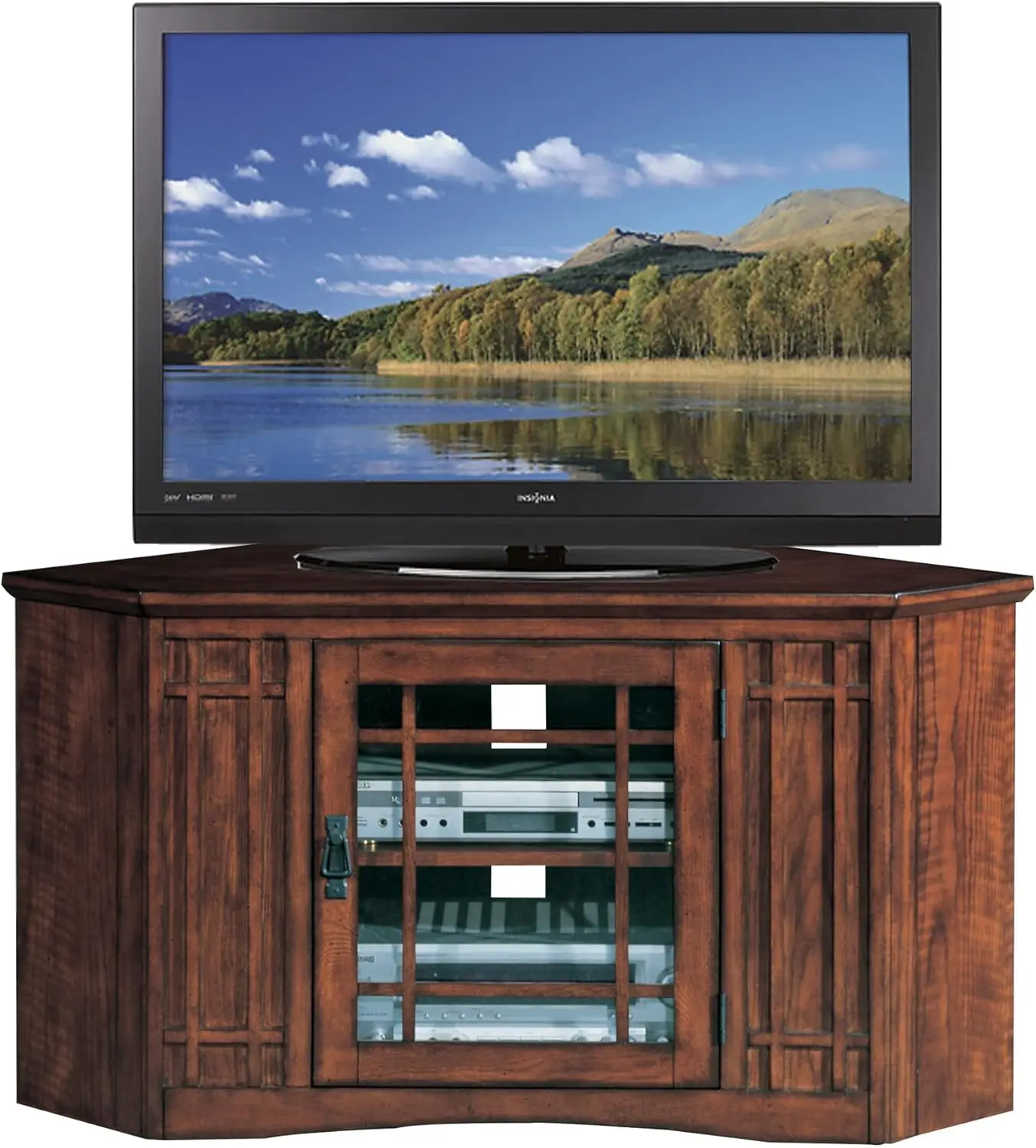 

82285 Mission Corner TV Stand Made from Solid Wood, One Door and Adjustable Shelf, for 50" TVs, Mission Oak