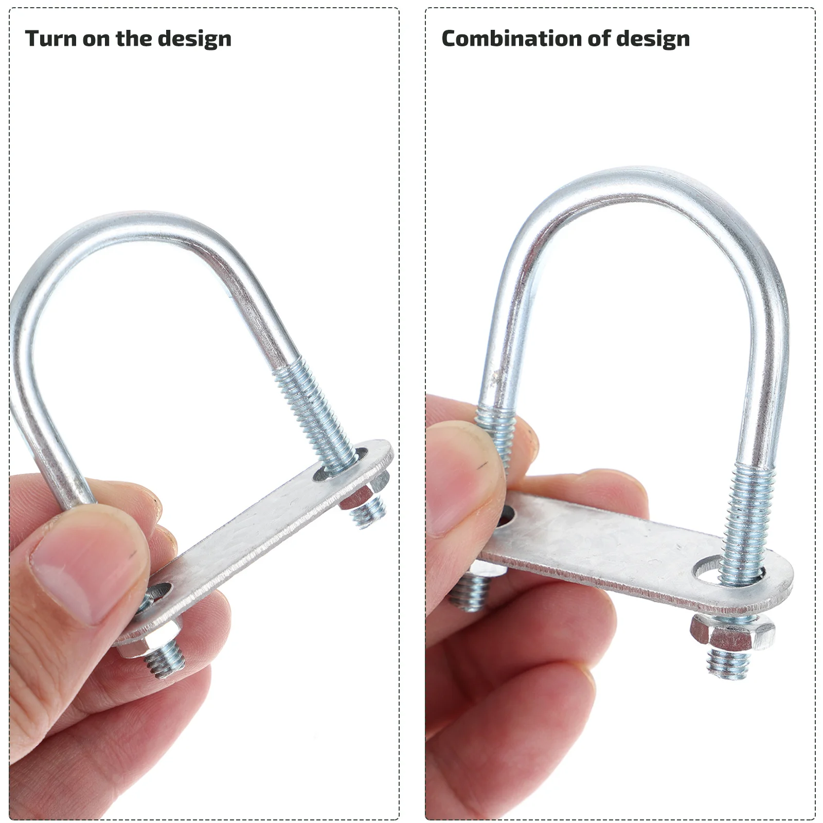 

25pcs Stainless Steel U Shaped Tube Clamps Greenhouse Accessories Durable Safe Easy Install Silver Framed Practical Use