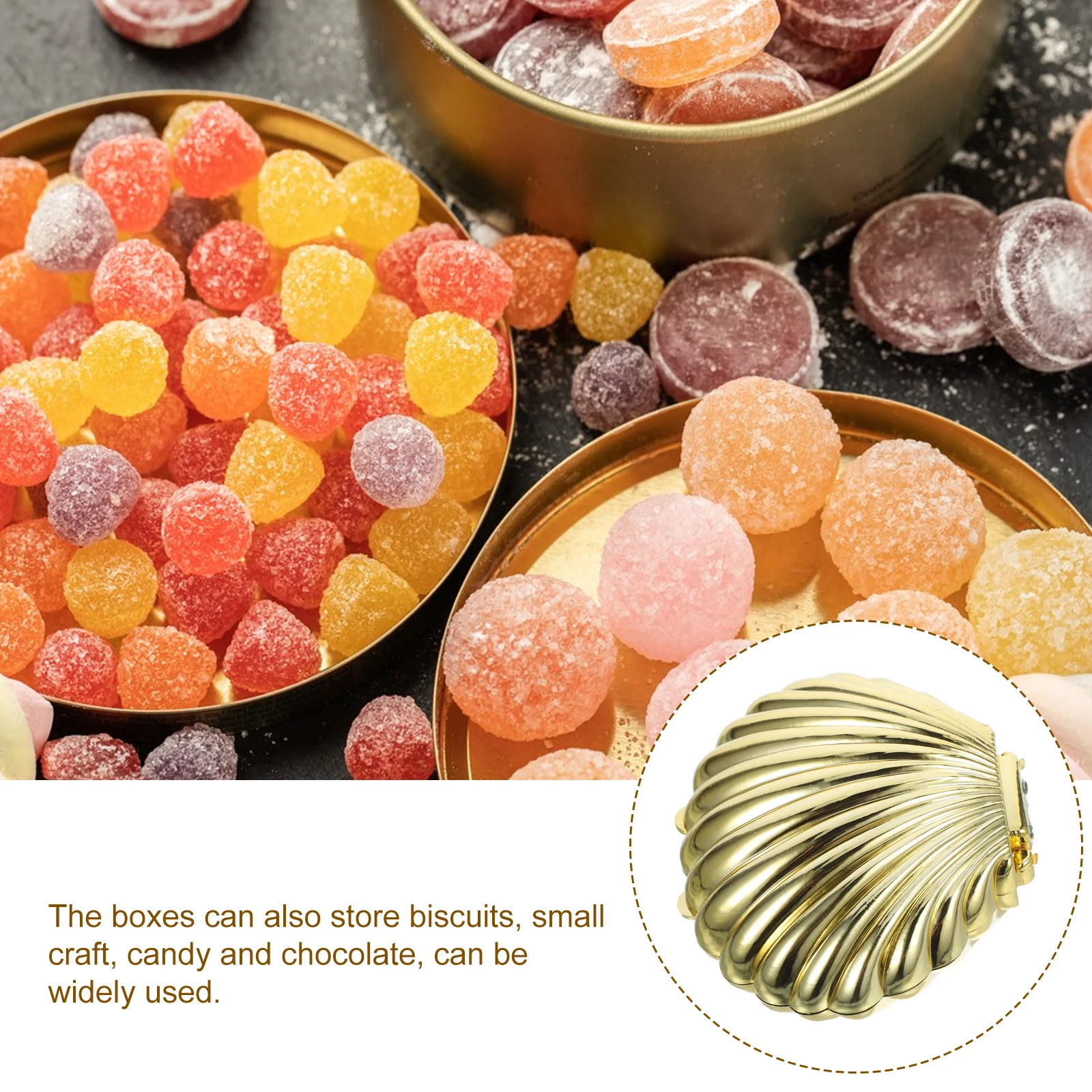 

10 Pcs Seashell Wedding Boxes Silver Party Favor Containers for Banquet Celebration Gift Ideas Chocolate Storage