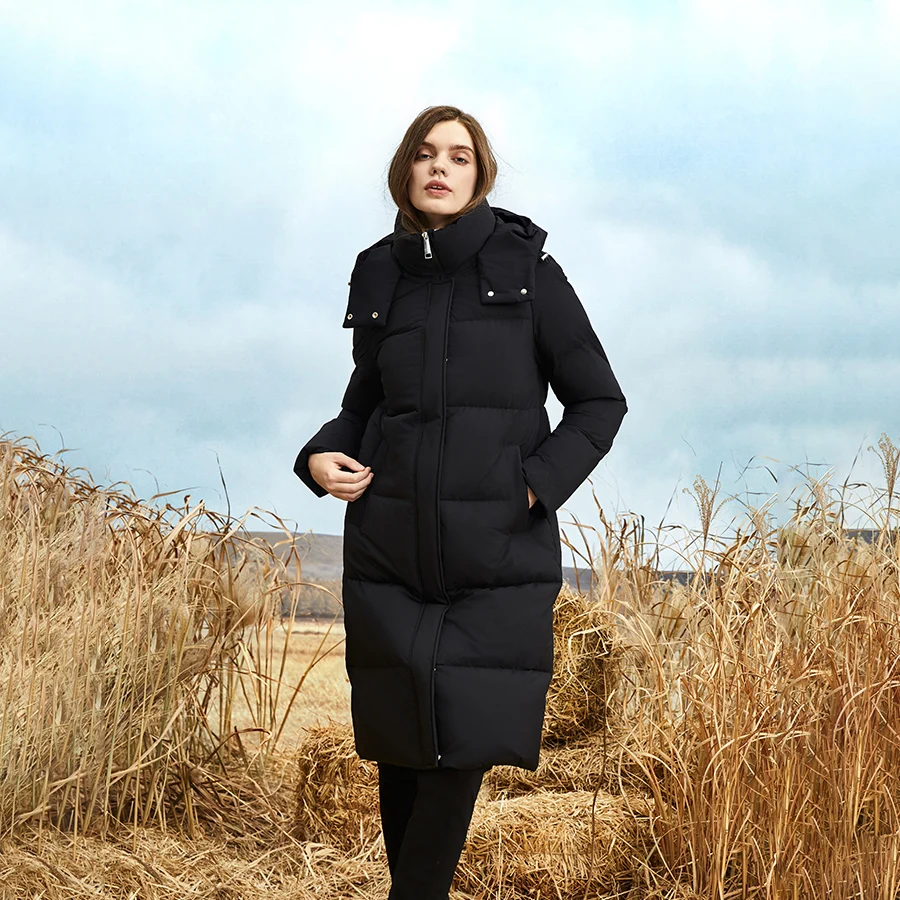 

Conciso Women's Long Thickened Parkas Hooded Slim-Fit Cotton Jacket Winter Cold-Proof Warm Fashion Pocket Coat M91002