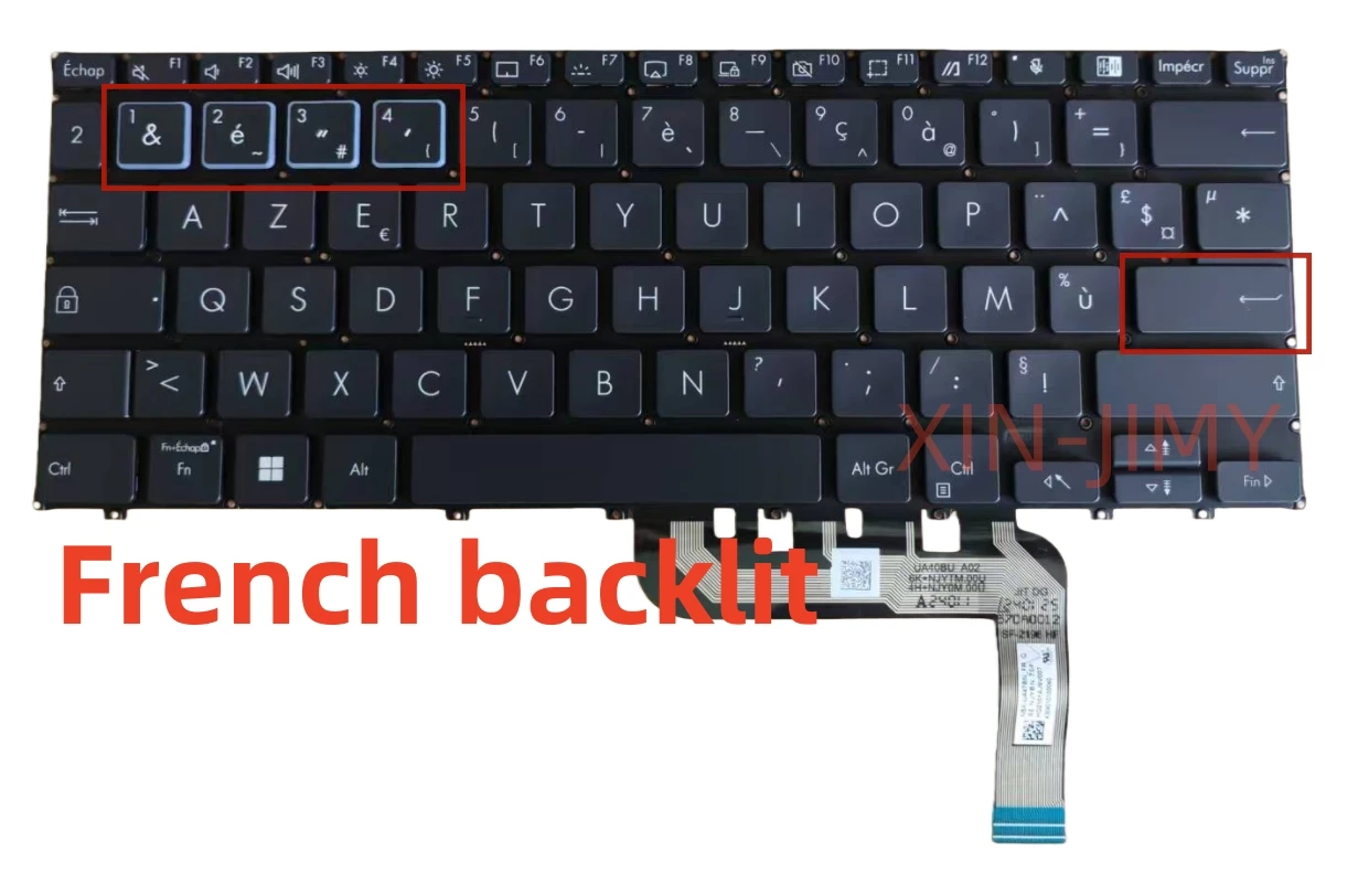 

Новая французская раскладка Azerty с подсветкой, черная клавиатура для ноутбука Asus ExpertBook B3402 B3408 B7402 P3450 PX475