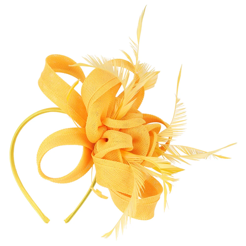 

Retro Hair Accessories Vintage Hats Headband Yellow HA9186 Lightweight Comfortable Bridal Party Women Fascinator Prom
