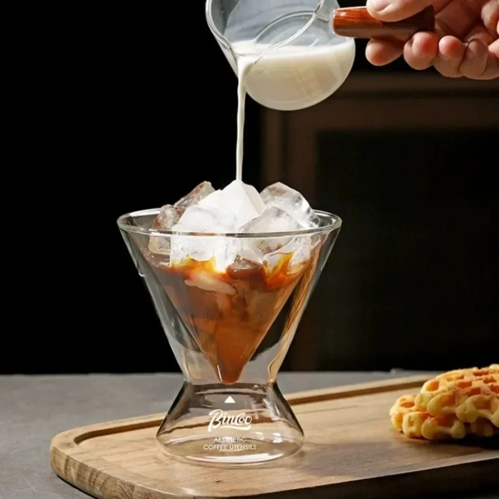 

Стеклянная кружка для кофе 180 мл, двухслойная, для американо, латте, холодных и горячих напитков, устойчивая к перепадам температур, для виски и других напитков