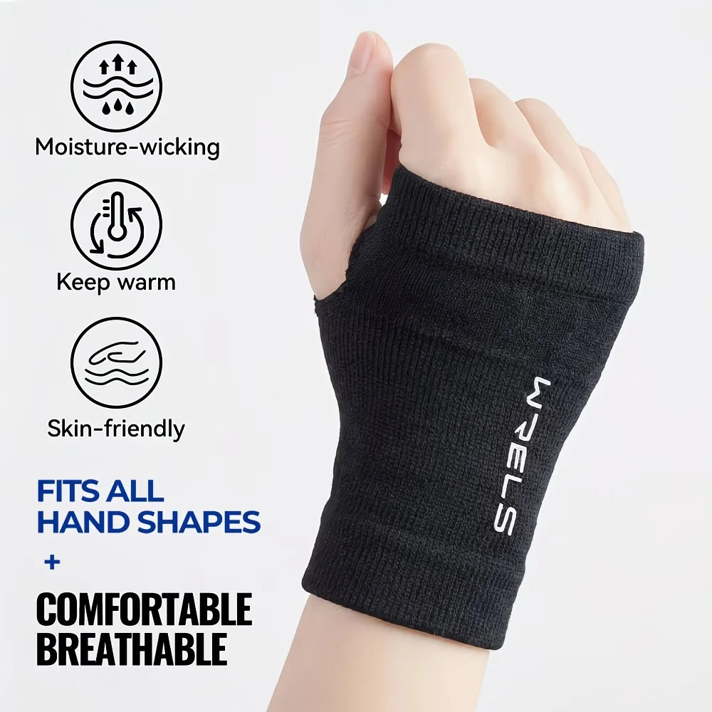 WRELS 1/2PCS Sports Wristband Elastic Adjustable Wrist Guard Suppor Unisex Basketball Weight Training Sweat Absorting Wrist Wrap