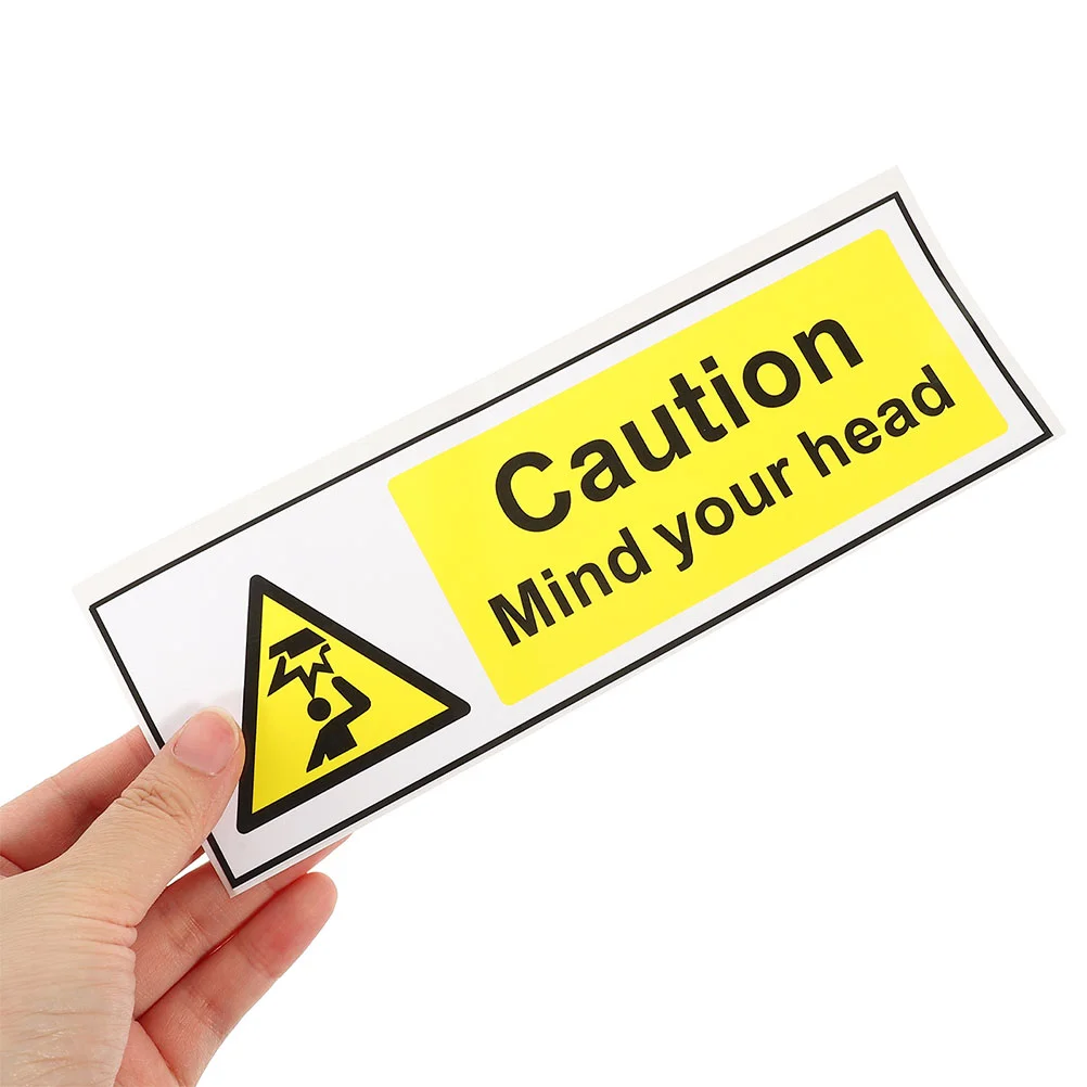 2 Pcs Signage Low Ceiling Signs Caution Watch Your Head Warning Sticker Decal Pvc Applied