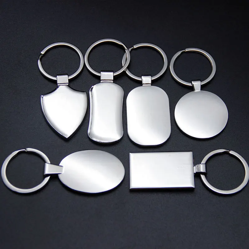 50pcs Metal Blank Keychains Advertising Keyrings for Promotional Gifts