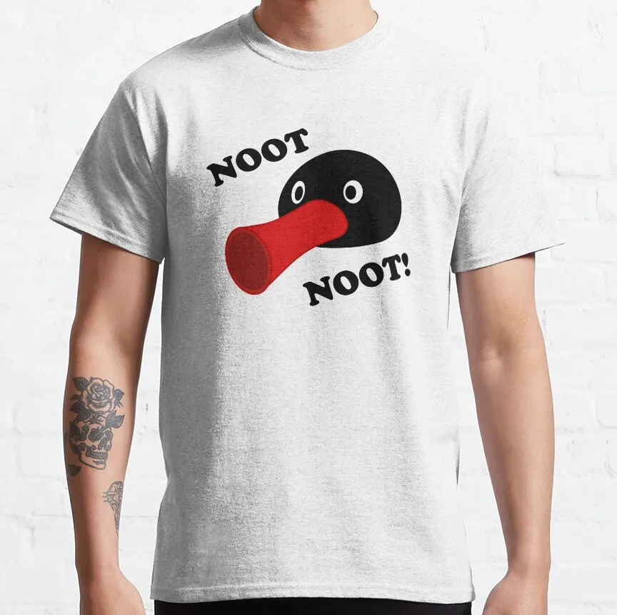 

Vintage Noot Noot Pingu Meme Retro 80s cartoon graphic t shirts Funny Penguin Lover Gift t shirt 100% cotton arge size tops