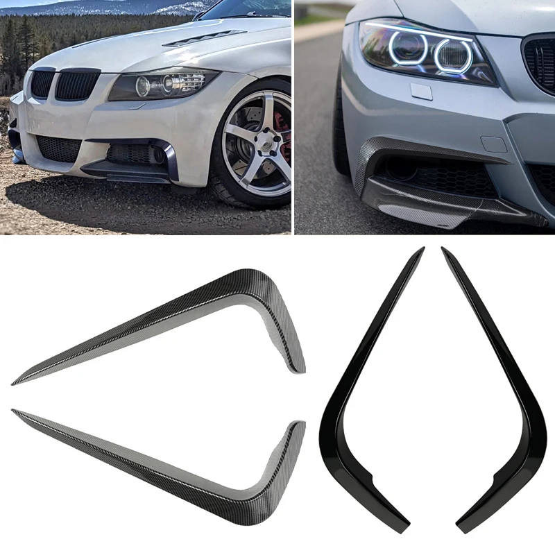 

Car Front Bumper Air Vent Intake Splitters Upper Trim Splitter Spoiler Fog Lamp Spoilers For BMW 3 Series E90 E91 M Sport 05-12