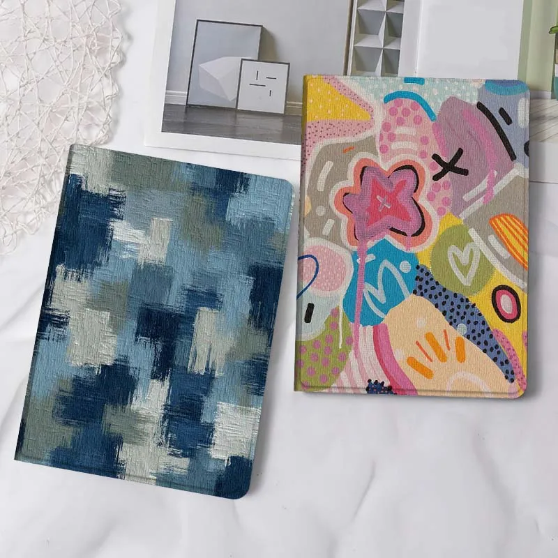 

Blue Gray Abstract Brush Gift Tablet Case For Samsung Tab Galaxy S6 S11 A A7 A8 A9 A11 10.1 10.4 10.5 Plus Lite