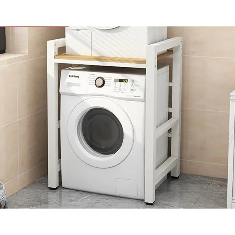 Balcony Laundry Detergent Rack Dryer Dishwasher Stacked Shelves Above