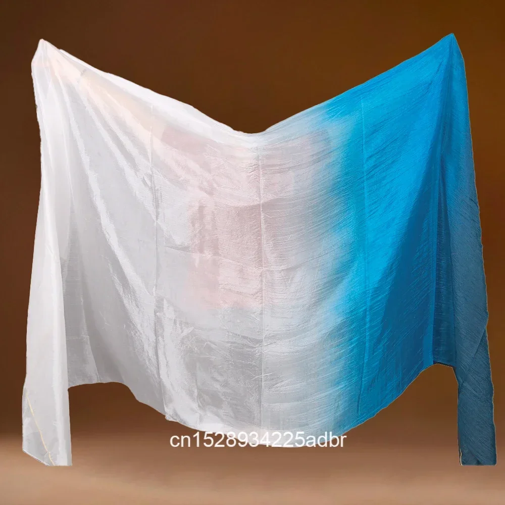 100% Silk Handmade Veils Belly Dance Performance Gradient Multi Color Silk Veil Belly Dance Accessories Kids Adults Veil