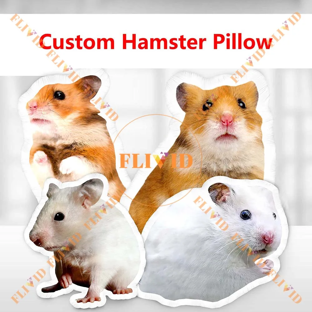 Personalized 3D Shaped Hamster Pillow Creative Gifts Funny Custom Pet Animals Dog Cat Photo Pillow Memorial Photo Cushion