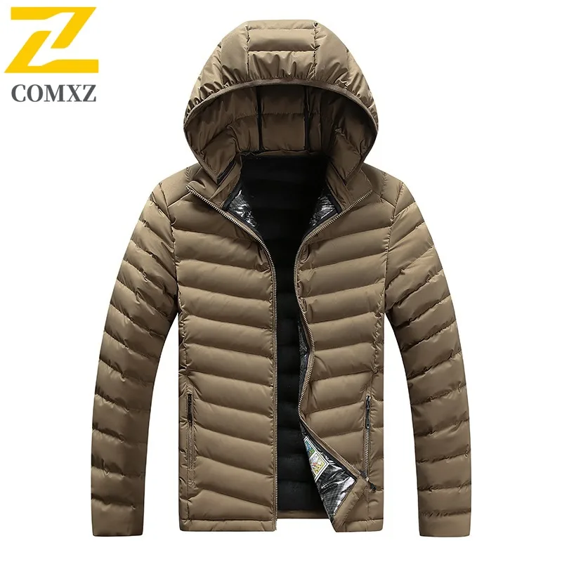 

COMXZ ​ Мужская уличная рабочая хлопковая куртка с капюшоном, зимняя съемная термоветрозащитная утолщенная парка, повседневное стеганое пальто на флисовой подкладке
