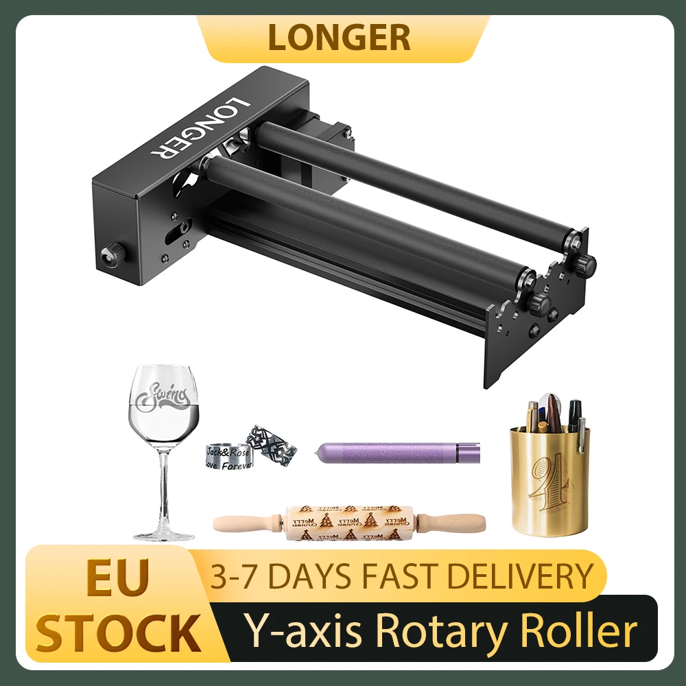 أسطوانة دوارة لمحور Y بالليزر أطول 360 درجة ° دوران قابل للتعديل 6-300 مم أقطار #1