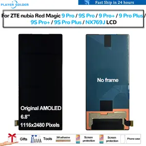 Bilashmart Original AMOLED ZTE nubia Red Magic 9 Pro 9 Pro+ 9S Pro 9S Pro+ Pantalla lcd Display Touch Panel Screen Digitizer Assembly