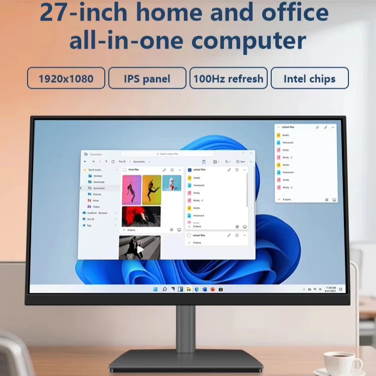 High-quality 27-inch all-in-one computer with 256GB SSD, compatible with Intel I3/i5/i7 processors for multiple scenarios such a