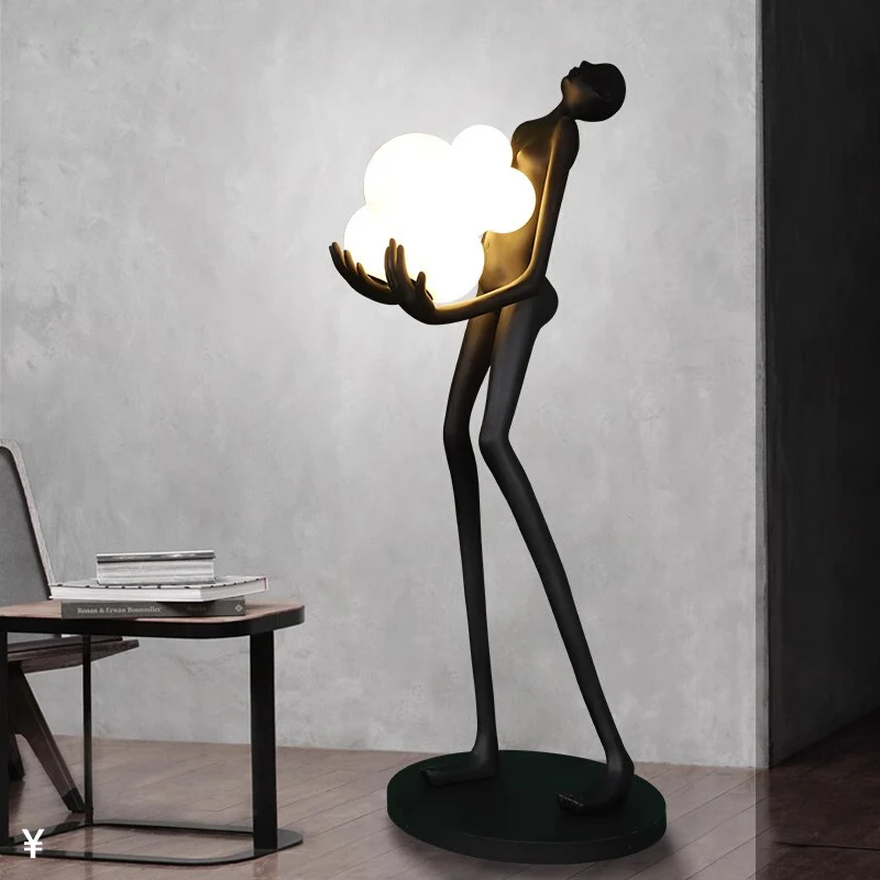

Modern Sculptures Floor Lamp Ornaments, Large Floor Standing Light Hotel Corridors, Artworks, Hall Decor Standard Lighting