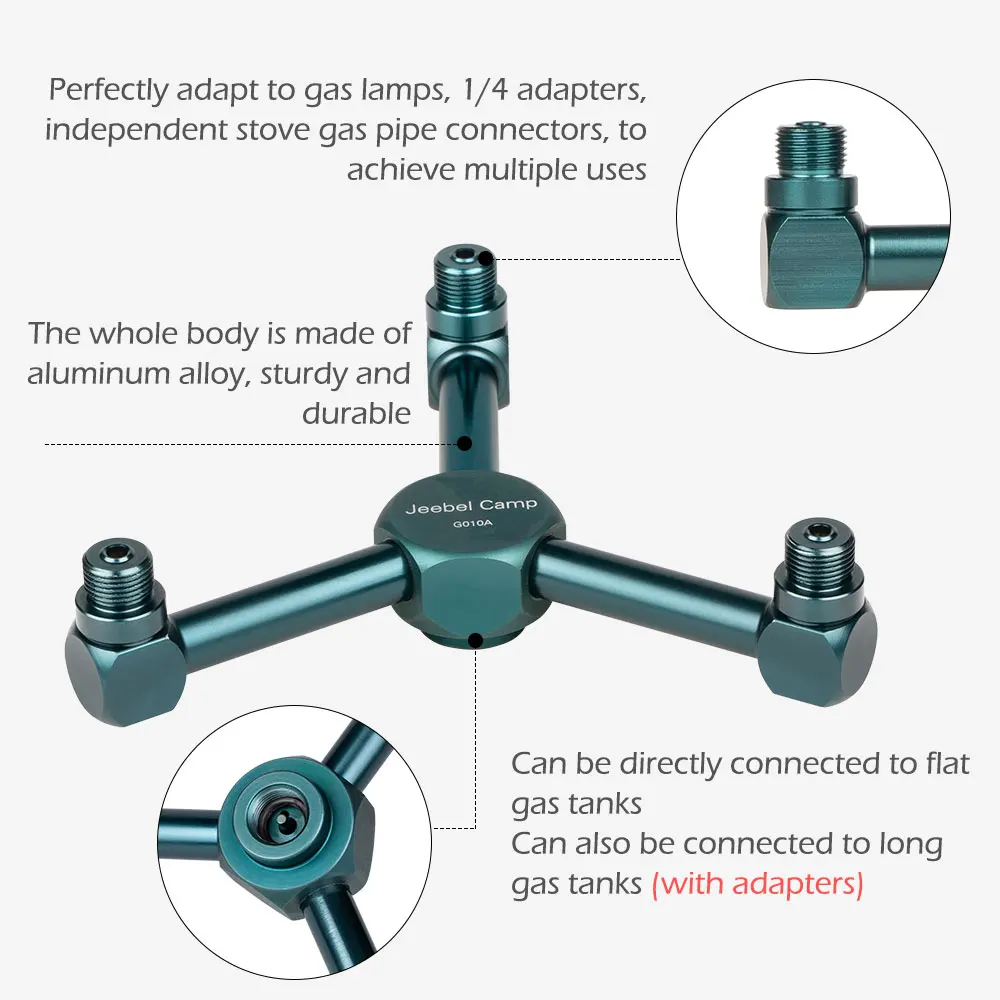 Jeebel Camp-Gas Tank Cylinder, Gas Adapter, 2 Gas Stove, Lamp Lantern, Outdoor Camping Cooker, Tourism Burners, G010, G010A