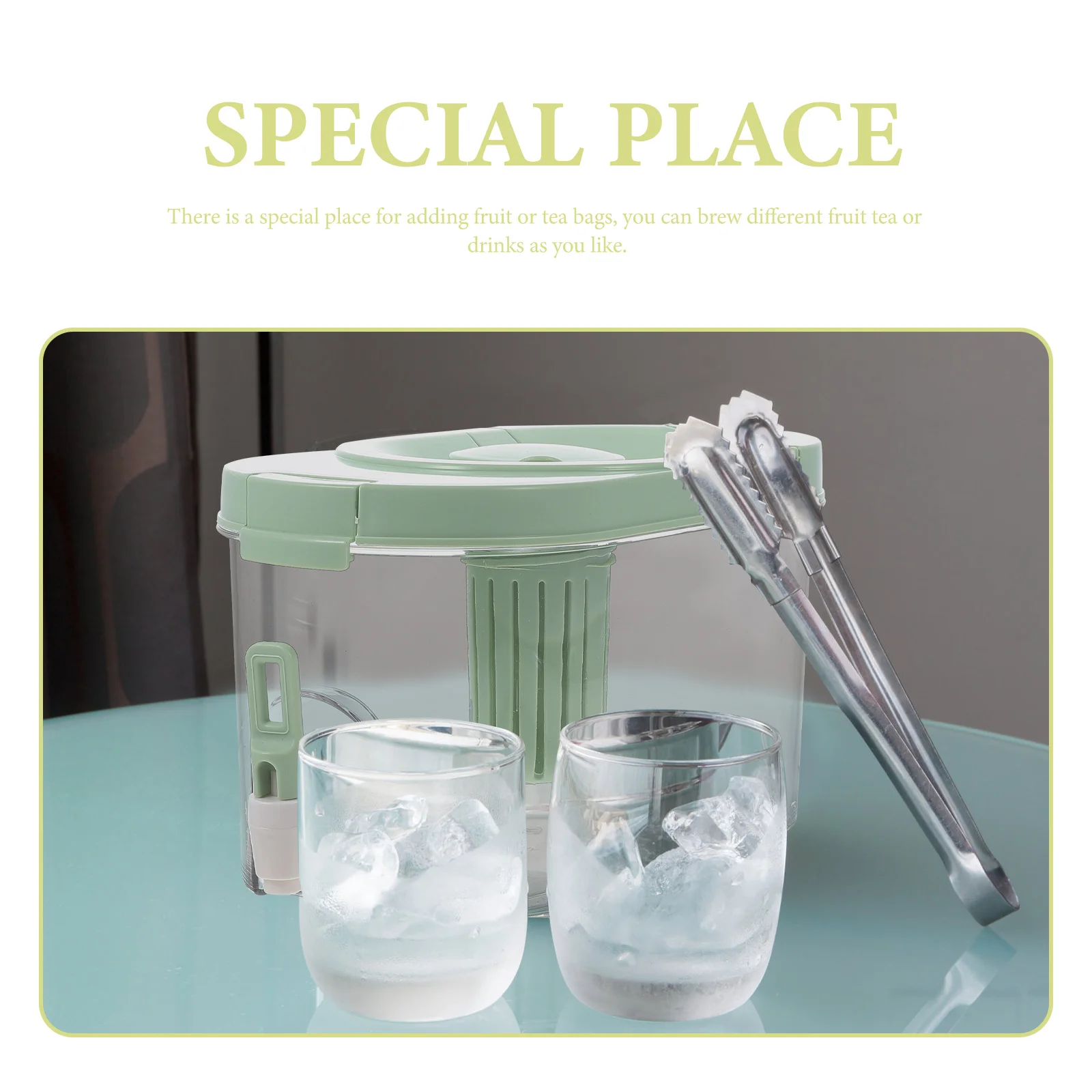 

Cold Water Pot Large Capacity Refrigerator Juice Container with Anti-Blockage Faucet for Home Restaurant Party Beverage