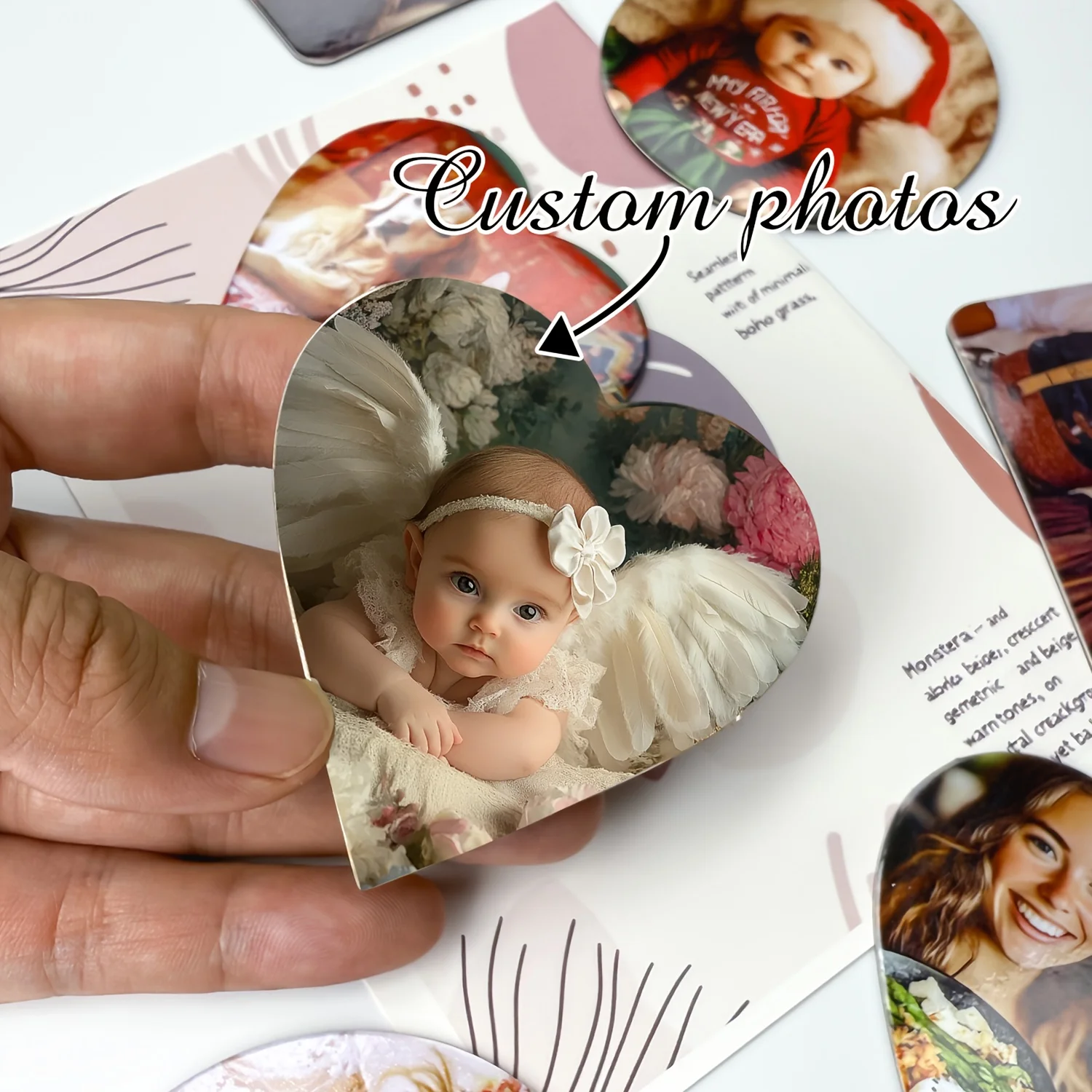 Individueller Foto-Kühlschrankmagnet, Personalisierter Logo-Magnet zur Kühlschrankdekoration, Perfekt zum Bewahren von Familien- und Hochzeitserinnerungen