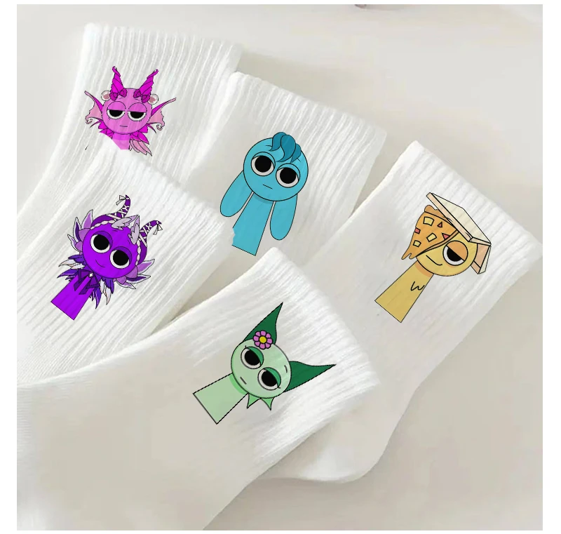 Hot Game Sprunkis Lange Socken für Männer und Frauen, Cartoon-Baumwollsocken, weiche, atmungsaktive Knöchelsocken, lustige Socken für alle Jahreszeiten – Detail 3