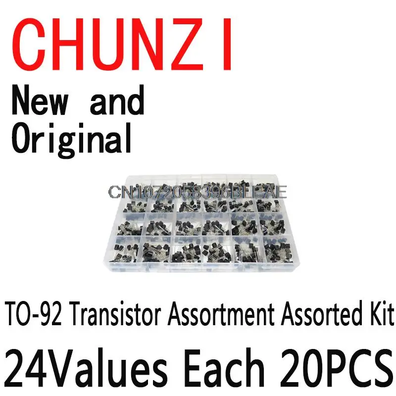 24Values TO-92 Transistor Assortment Assorted Kit Each BC327 BC337 BC517 BC547 BC548 BC549 2N2222 3906 3904 5401 5551 C945 1015