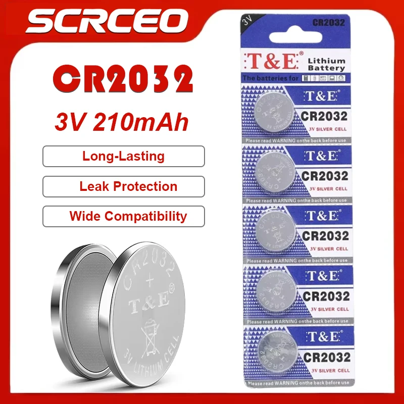 CR2032 3V Lithium Battery 280mAh 210mAh Original Button Coin Cell DL2032 ECR2032 For Car Key Fob Watch Alarm Clock Calculator Re